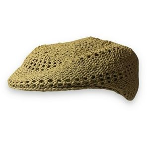 LONDON FOG Woven Seagrass Newsboy Hat NWT!